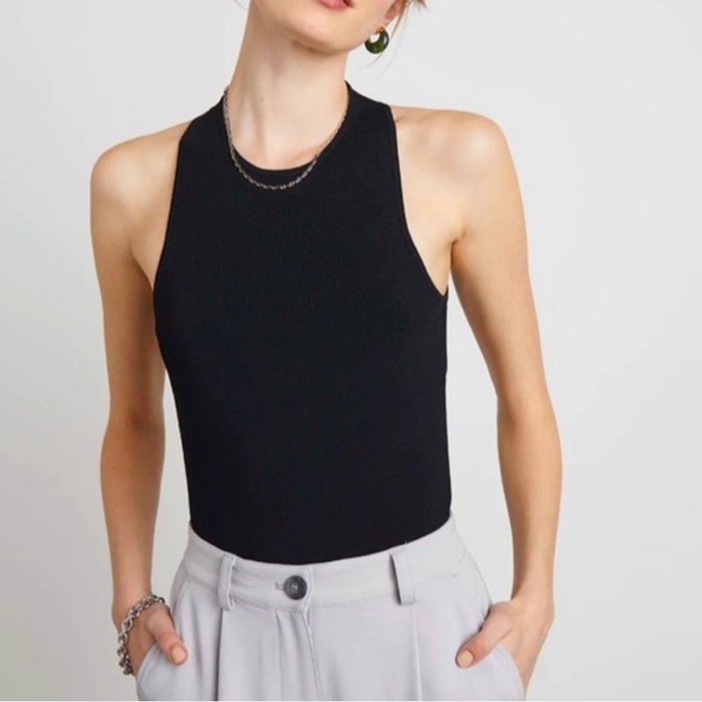 Who What Wear Black Sleeveless Bodysuit